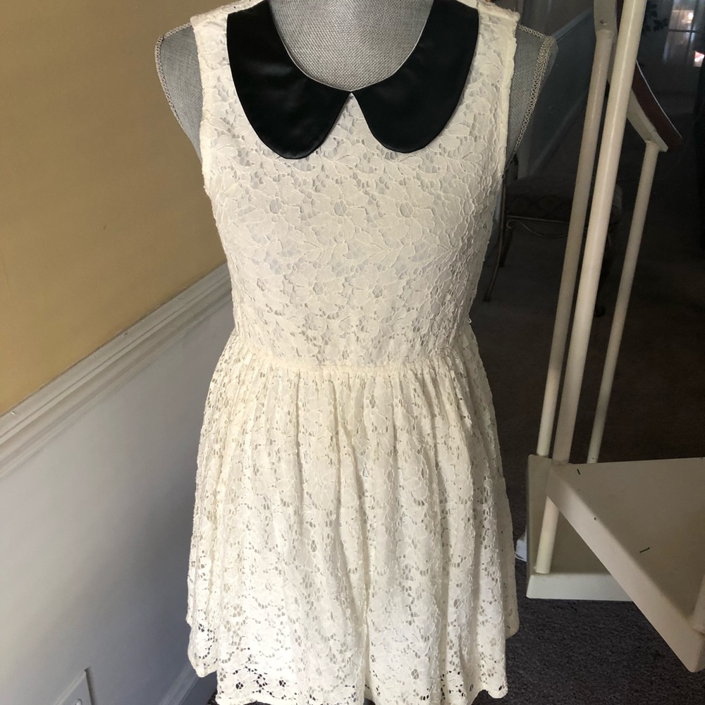 Lace dress from PacSun w/ leather Peter Pan collar